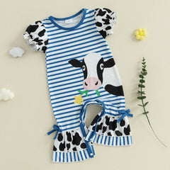 Cow Print Baby Girl Romper | Soft & Stylish Jumpsuit