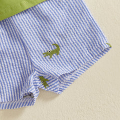 Baby Boy Alligator Tee & Pocket Shorts Summer Set