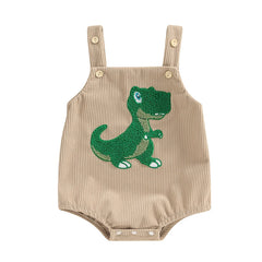 Unisex Sleeveless Dinosaur/Shark Embroidery Romper