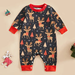 0-18M Baby Infant Unisex Holiday Long Sleeve Christmas Jumpsuit