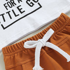 Baby Boy Toddler Letter Tee & Drawstring Shorts Summer Set