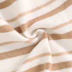 Baby Girl Sleeveless Bow Strap Ruffle Striped Ribbed Romper