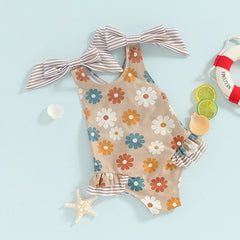 Floral Baby Girl Swimsuit with Ruffles | Summer Ready