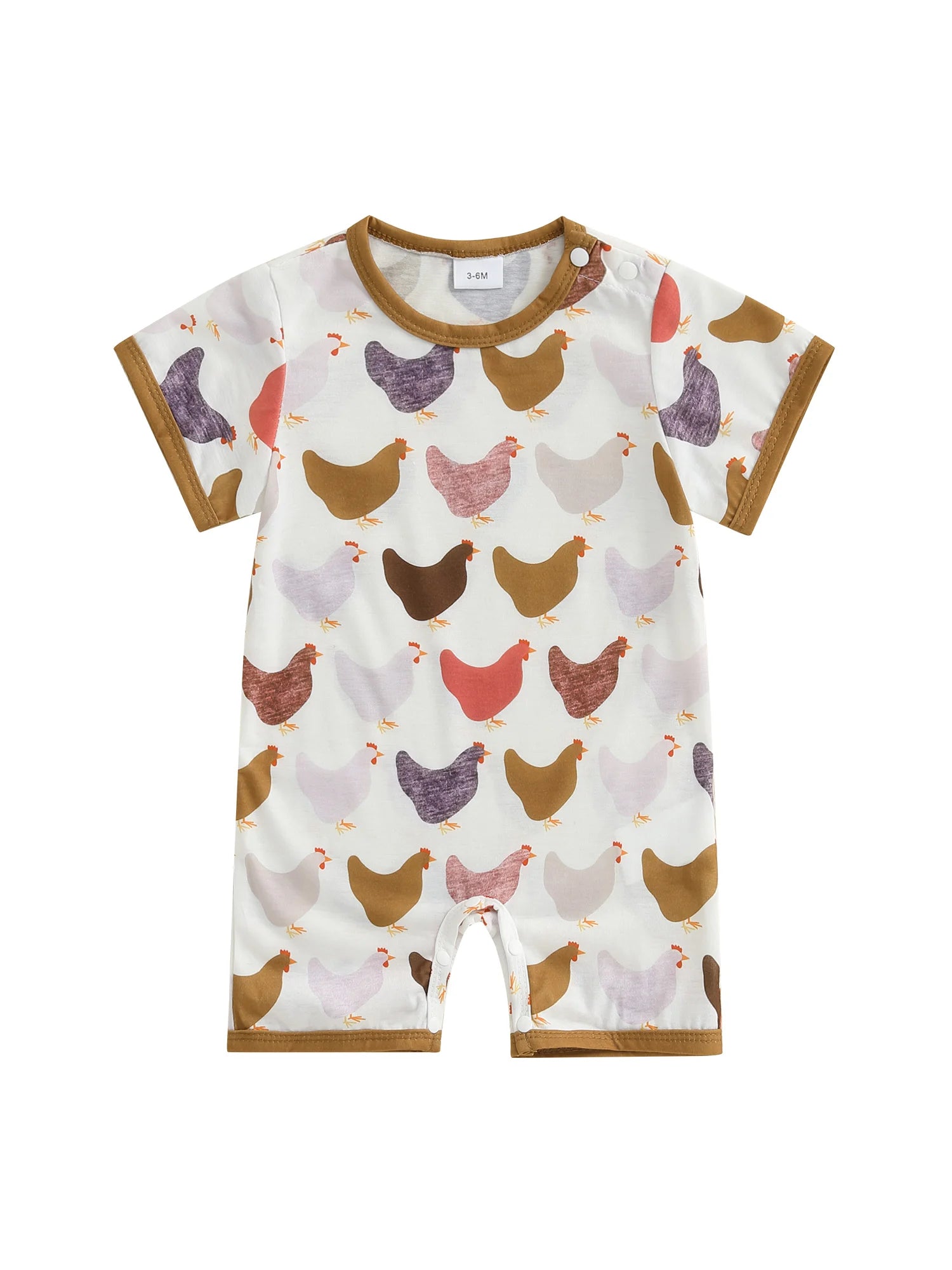 Baby Chicken Print Romper | Summer Jumpsuit