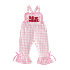 Toddler Baby Girls Valentine’s Heart Print Bell-Bottom Romper