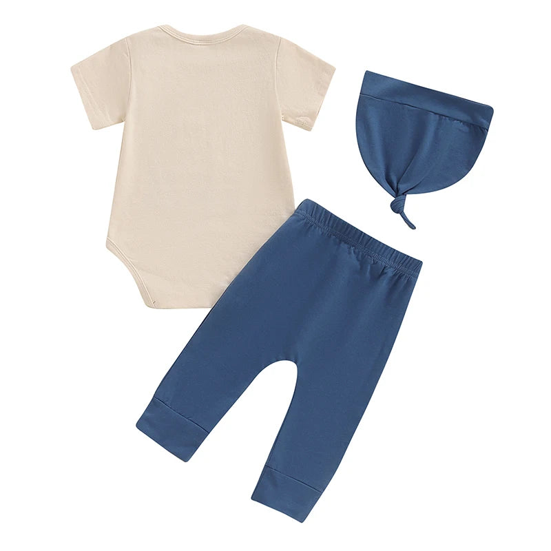 Baby Boy Romper Set with Hat | Summer Outfit