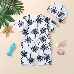 Baby Boy Swimsuit with Hat | Sun-Protective & Comfy