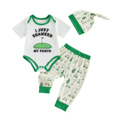 Newborn Baby Boy Golf Print Clothing Set