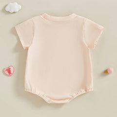 Baby Unisex Western Cowgirl Letter Boot Print Short Sleeve Onesie