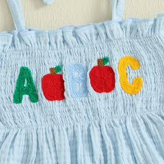 Baby Girls Apple Embroidered Camisole & Pants Outfit