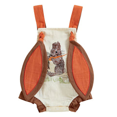 Baby Boys Sleeveless Bunny Carrot Embroidery Overalls