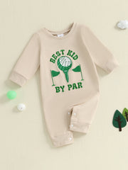 Baby Boy Golf Embroidered Long Sleeve Romper