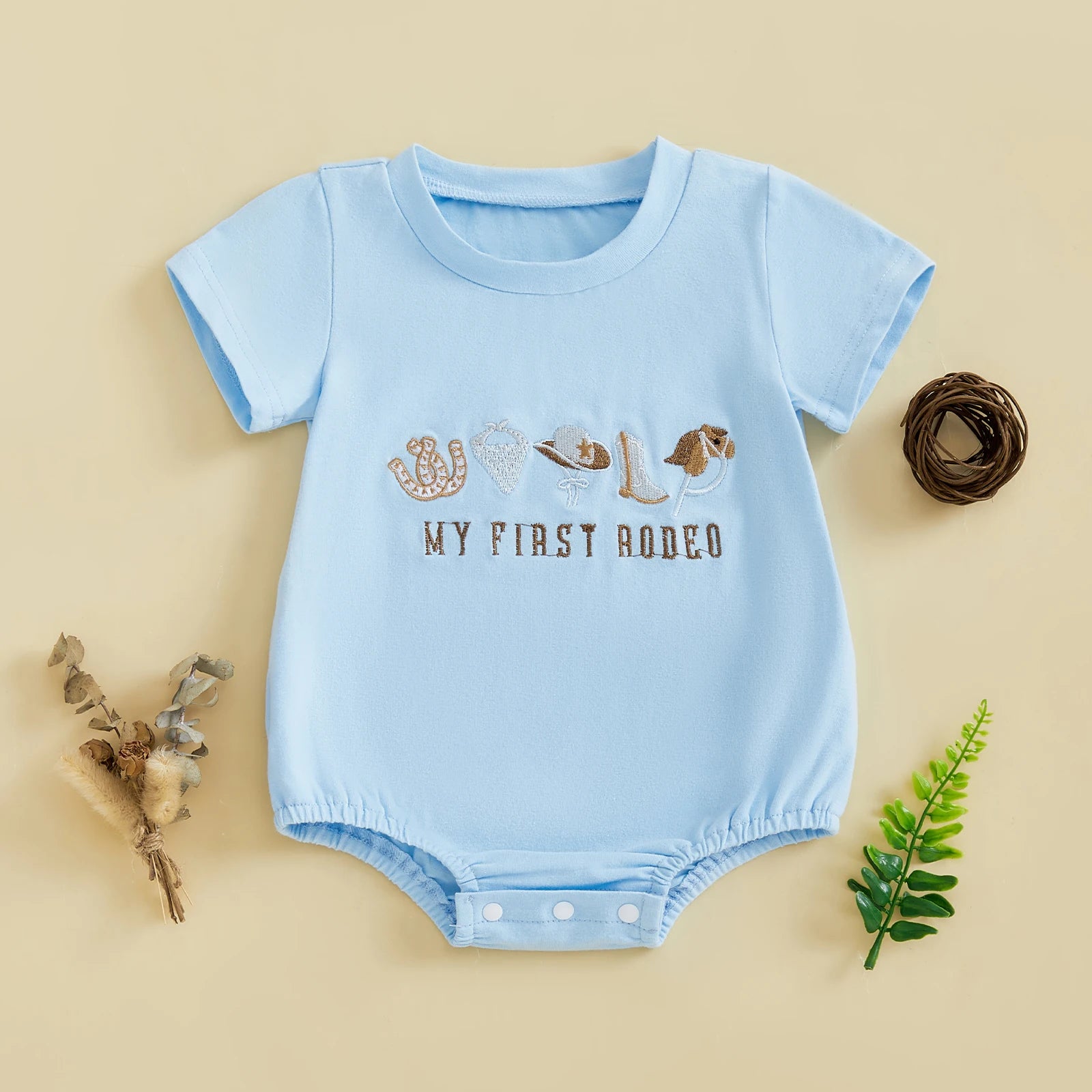Baby Western Romper | Cowgirl Hat & Boot Design