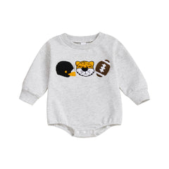 Newborn Rugby Embroidered Long Sleeve sweatshirt onesie