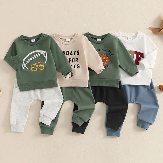 Toddler Boy Rugby Cheese Sweatshirt & Drawstring Pants Set