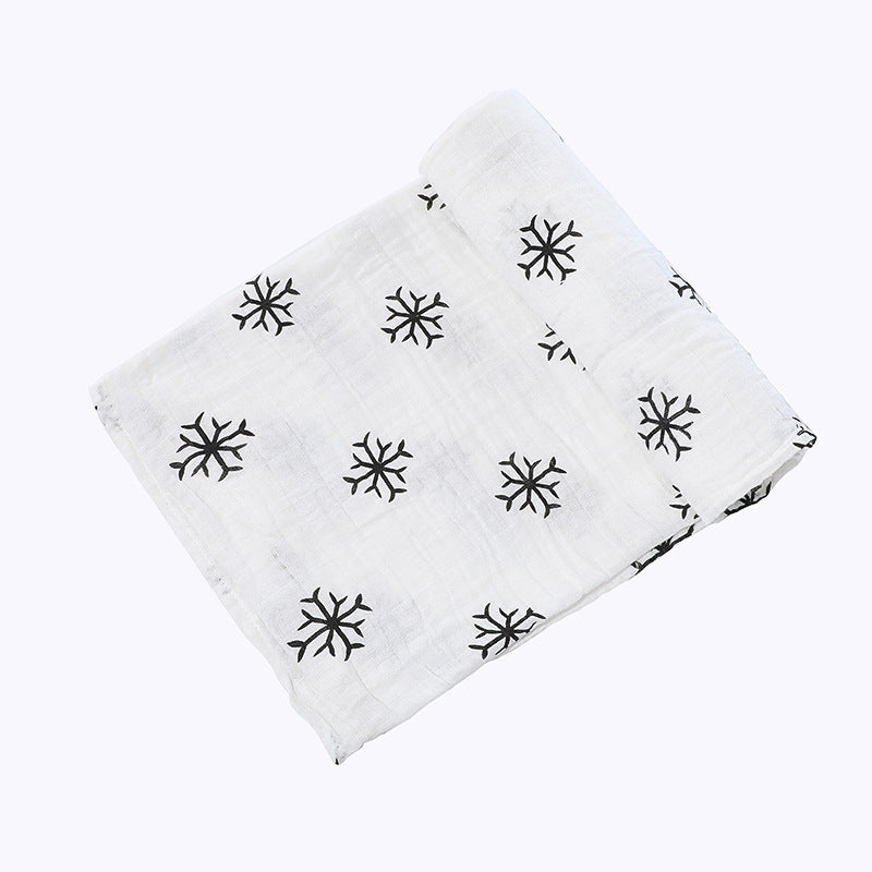 Snowflake Pattern - Organic Quilted Bamboo Swaddle - Comfy Tummies