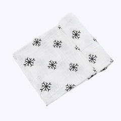Snowflake Pattern - Organic Quilted Bamboo Swaddle - Comfy Tummies
