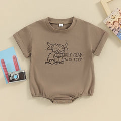 Baby Boy Western Cow Print Baby Romper