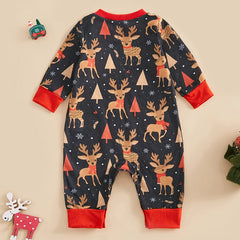 0-18M Baby Infant Unisex Holiday Long Sleeve Christmas Jumpsuit