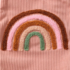 Infant Baby Girl Rainbow/Strawberry Embroidery Overalls