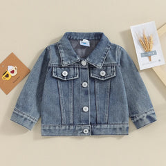 Baby Boys Letter Embroidery Denim Jacket
