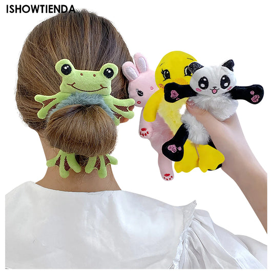 Toddler Kids Elastic Plush Animal Hair Ties