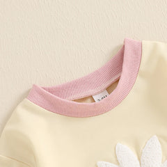 0–18M Baby Girl Embroidered Long Sleeve Flower Romper