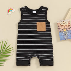 Baby Boy Striped Sleeveless Romper