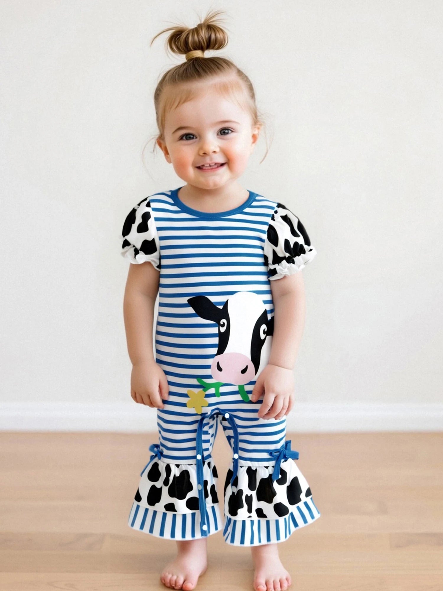 Cow Print Baby Girl Romper | Soft & Stylish Jumpsuit