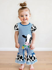 Cow Print Baby Girl Romper | Soft & Stylish Jumpsuit
