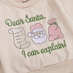 Toddler Baby Girl Santa Sack Sweatshirt & Pants Christmas Outfit