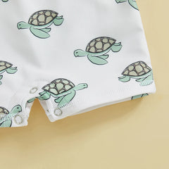 Baby Boys Shark & Palm Print, Long Sleeve, Zip-Up Rash Guard Swimsuit