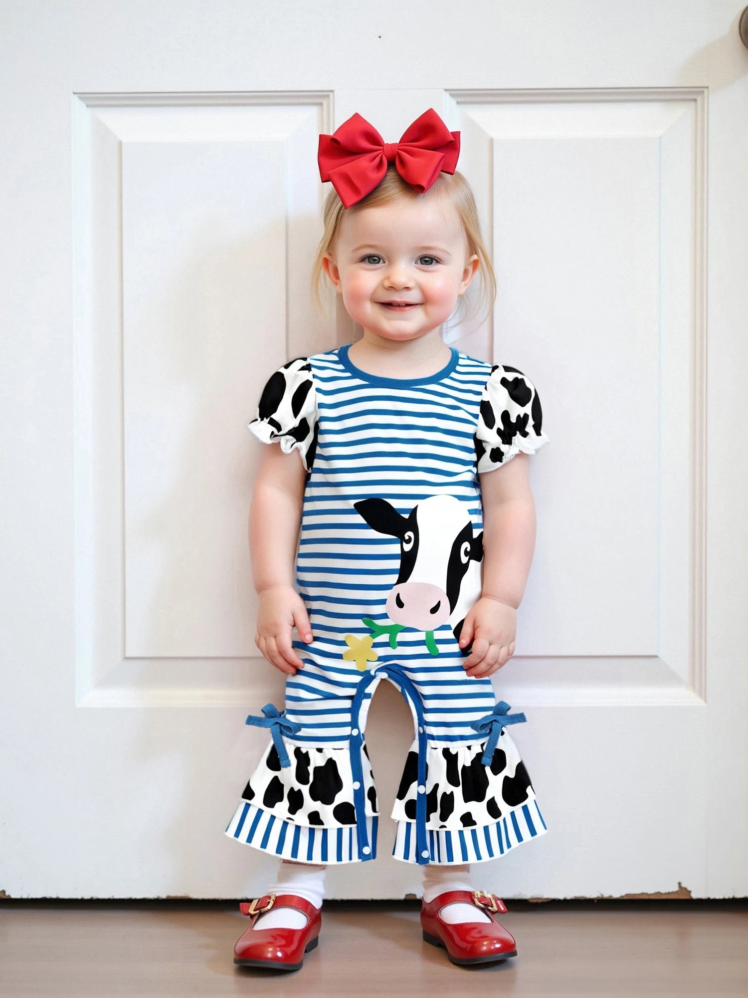 Cow Print Baby Girl Romper | Soft & Stylish Jumpsuit