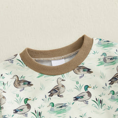 Baby Girls Duck Print Long Sleeve Fall Onesie