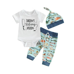 Newborn Baby Boy Fishes Patchwork Outfit