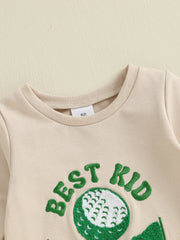 Baby Boy Golf Embroidered Long Sleeve Romper