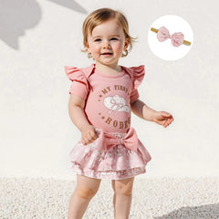 Baby Girl Western Cowgirl Hat & Letter Outfit Set