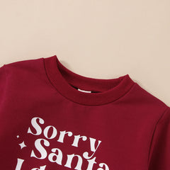 0-24M Baby Girl Autumn Red “Sorry Santa I Drank The Milk” Sweatshirt