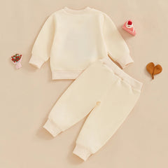 12M - 3T Toddler Girls Valentine's Day Letter Heart Embroidery Set