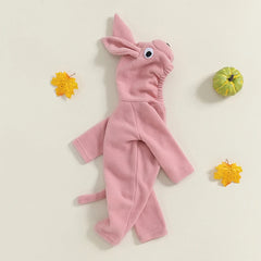 Unisex Baby Hooded Long Sleeve Pig Romper for Halloween