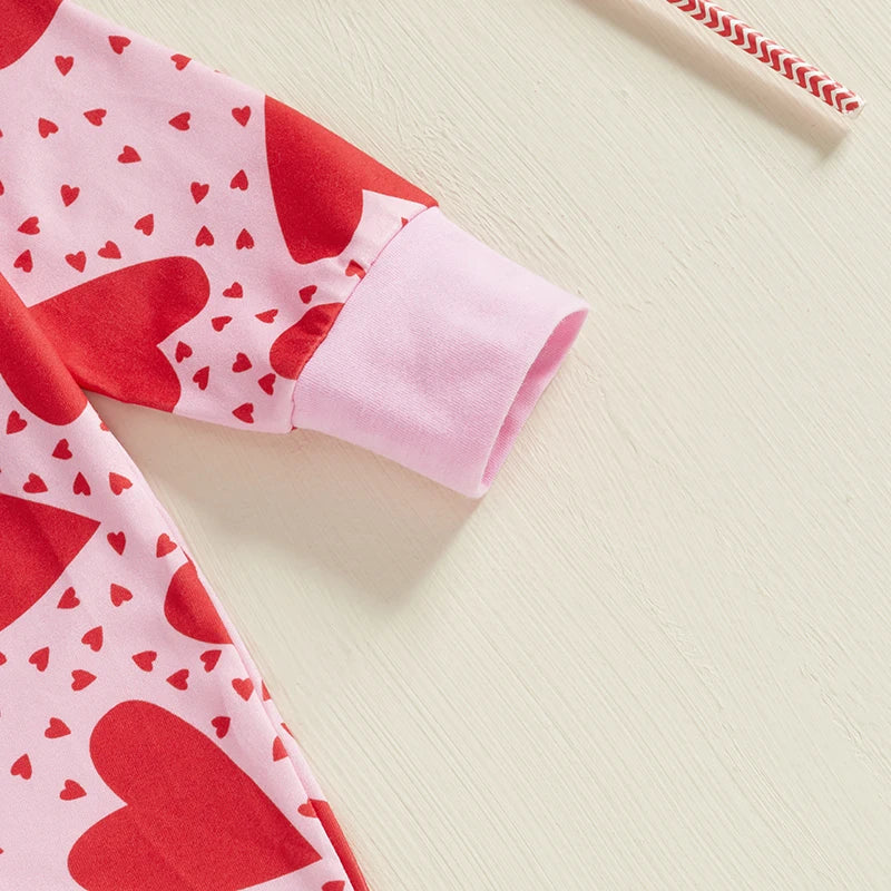 Baby Girl Heart Romper | Cozy Valentine’s Jumpsuit