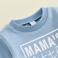 Baby Boy Letter Print Sweatshirt & Comfy Elastic Pants Fall Outfit