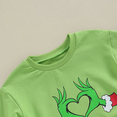 Baby Unisex Holiday Grinch Sweatshirt Bubble Romper
