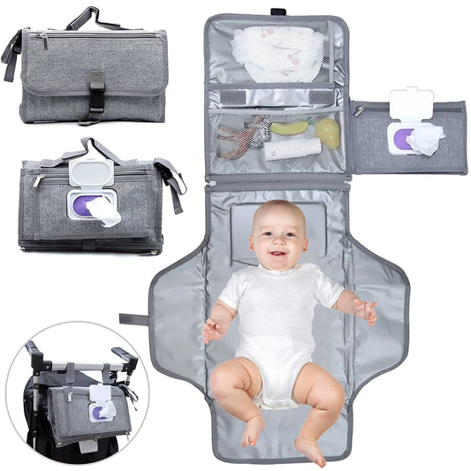 Portable Baby Changing Pad with Wipes Pocket