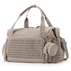 Large Waterproof Diaper Tote Bag with Pacifier Case