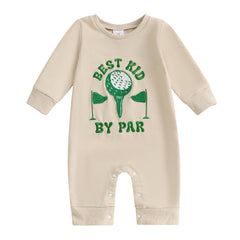 Baby Boy Golf Embroidered Long Sleeve Romper