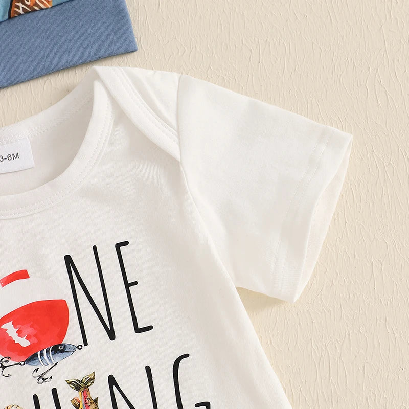 Newborn Baby Boy Fishing Outfit 3-Piece Set | Comfy Tummies