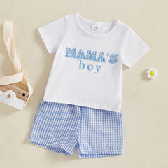 Boy Printed Tee & Elastic Waist Shorts Summer Set
