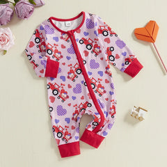 Baby Girl Heart Romper | Cozy Valentine’s Jumpsuit