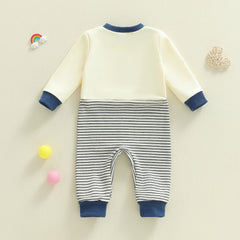 0-18M Newborn Baby Boy Striped Long Sleeve Romper